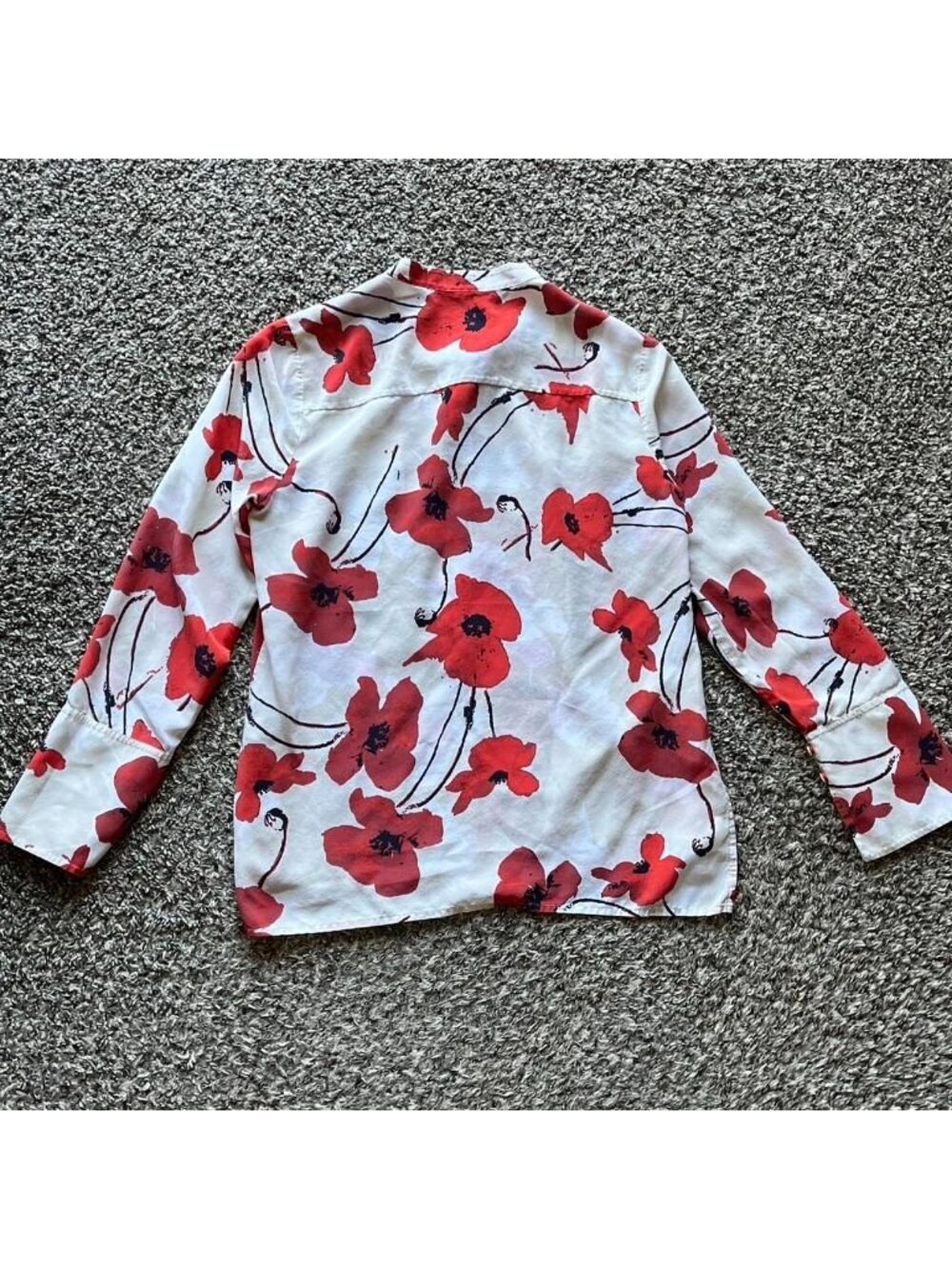 J.Crew 100% Silk Poppy Blouse Size Small Button-up 3/4 Sleeves Spring Soft Girl - Picture 5 of 7